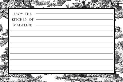 Black Toile Recipe Cards